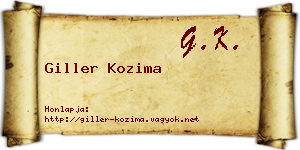 Giller Kozima névjegykártya